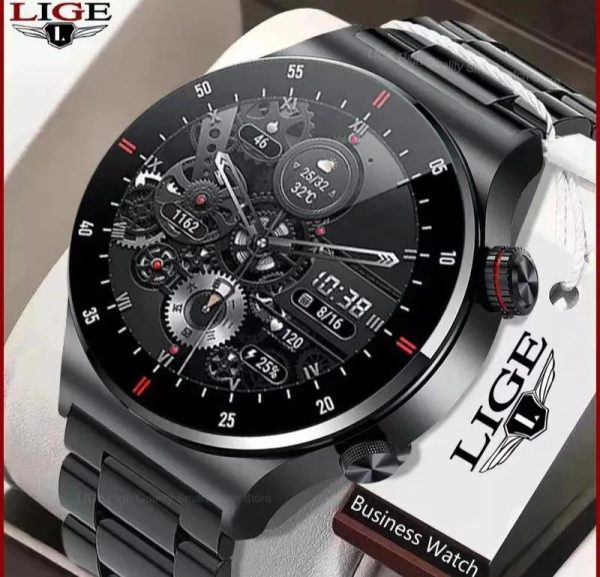 LIGE New Bluetooth Calling, ECG, PPC, AMOLED Multifunctional Smartwatch 2024 (BW0382)