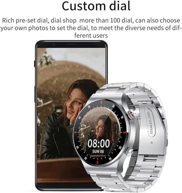 LIGE 1.32 inch ECG+PPG AMOLED Display Rotating Button Fitness Running Bluetooth Call Message Reminder Smart Watch (WB-0382) - Silver - Image 3