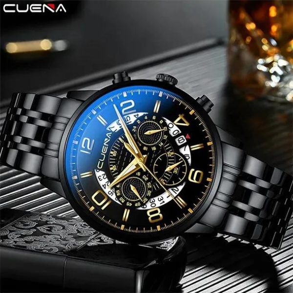 CUENA Waterproof Black Wristwatch for Men - Image 2