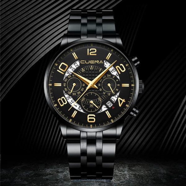 CUENA Waterproof Black Wristwatch for Men - Image 4