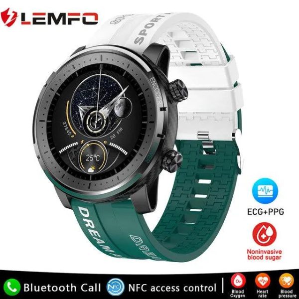 LEMFO LEM QW66 Sports Carbon Fiber Smartwatch - Green