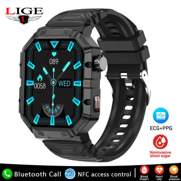 LIGE Military Grade Rugged Triple Defense Waterproof Smartwatch GW55 - Gray