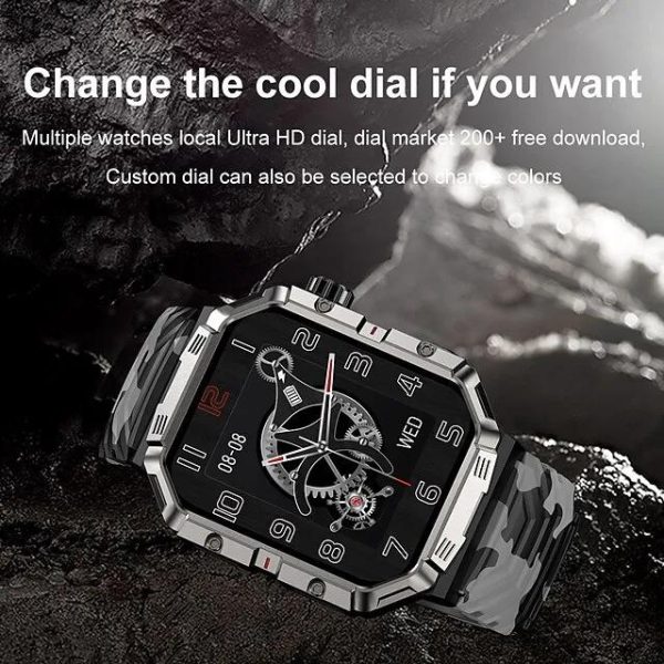 LIGE Military Grade Rugged Triple Defense Waterproof Smartwatch GW55 Green - Image 4