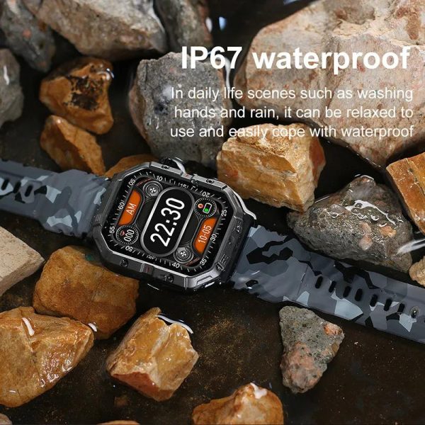 LIGE Military Grade Rugged Triple Defense Waterproof Smartwatch GW55 Green - Image 3