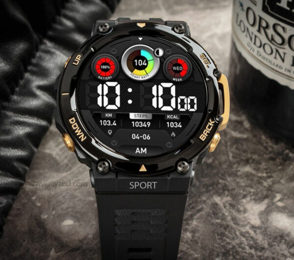 Black & Gold LEMFO LEM33 Robust Smart Watch - Image 4