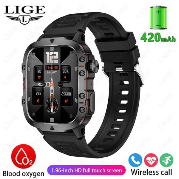 LIGE Hola Compact Steel Bezel Smart Watch Black Stainless Steel - Image 2