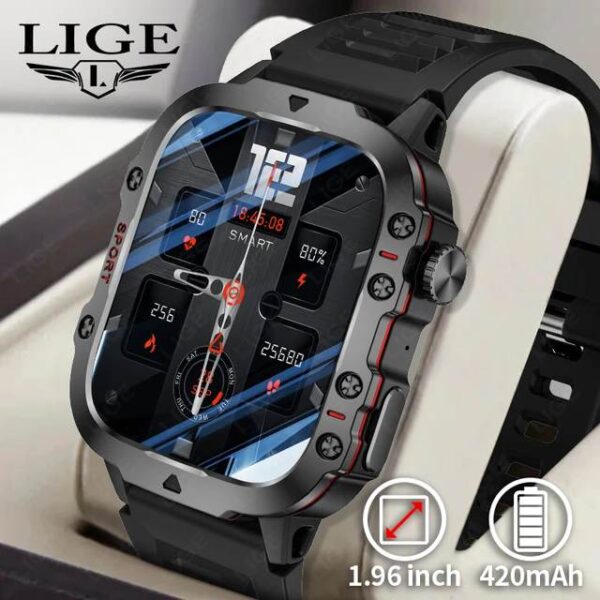 LIGE Hola Compact Steel Bezel Smart Watch Black