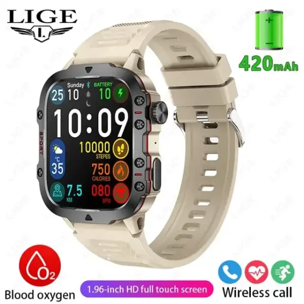 LIGE Hola Compact Steel Bezel Smart Watch Black Stainless Steel - Image 4